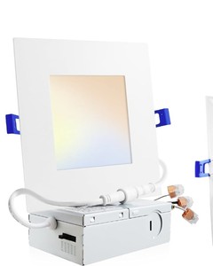 lot 1768 image: Adetu 6-Inch Ultra-Thin LED Panel Light 5CCT Dimmable 6-Pack