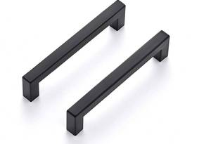 lot 1774 image: Black Cabinet Pull Handle Hardware - Bulk Box