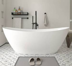 lot 8 image: Vanity Art Freestanding acrylic bathtub - Retail $1168