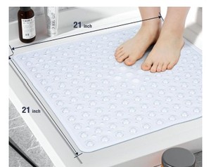 lot 2039 image: Clear Non-Slip Bathtub Mat with Suction Cups