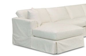 lot 7 image: Lucia Slipcovered Sofa Right Arm Chaise Piece