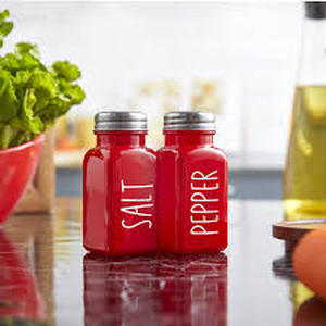lot 8224 image: Bivvclaz Salt and Pepper shakers - Kitchen Counter - Red