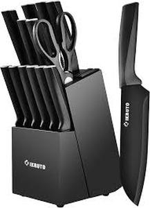 lot 9402 image: Ikruto Knife Set With Scissors And A Knife Block, 13 Pieces