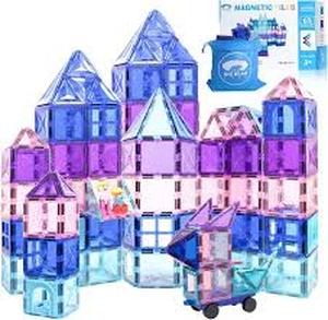 lot 11498 image: Big Bear Magnetic Tiles 65 Piece Building Set
