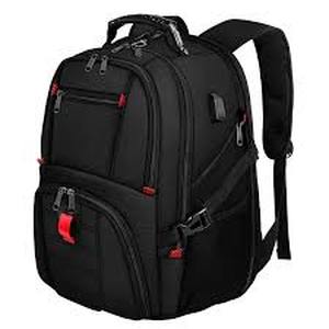 lot 11527 image: Yorepek Black Laptop Backpack with Orange Accents