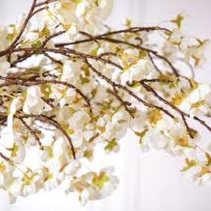 lot 11536 image: Artificial Cherry Blossom Branches with White-Yellow Flowers