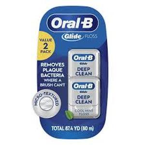 lot 12352 image: Oral-B Glide Deep Clean Cool Mint Floss 2-Pack