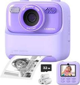 lot 12368 image: Instant Print Digital Camera with 16X Zoom - Purple