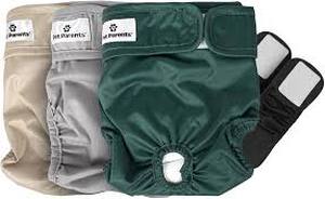 lot 12410 image: Pet Parents Washable Dog Diapers - Set of 2