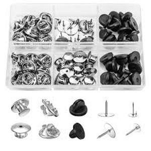 lot 12425 image: 70 Piece Pin Backs Lock Set - Enamel and Hat Pin Backs