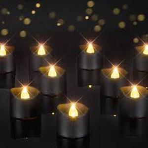 lot 16485 image: LED Battery-Operated Flameless Tea Light Candles - Box of 24