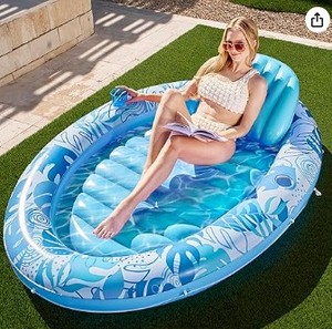 lot 1780 image: Sloosh Pool Suntan Float Blue 70-Inch Inflatable Lounger