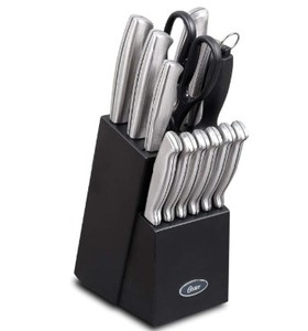 lot 1783 image: Oster 14-Piece Stainless Steel Cutlery Set with Block