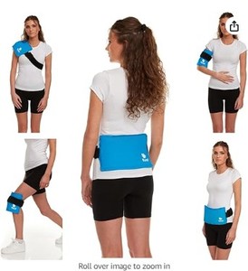 lot 2005 image: Premium Hot Cold Solid Gel Ice Pack by FOMI Care  Cool Compress, Reusable Heating Pad  Adjustable (Blue)