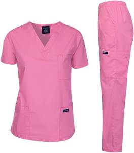 lot 6286 image: Dagacci. Pink V-Neck Tshirt & Pink Pants Size S