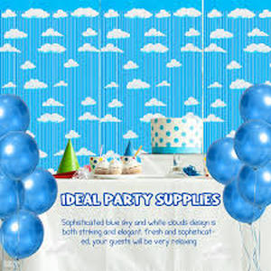 lot 6328 image: XunYee 3 Pack Blue Sky White Cloud Shower Birthday Party Decorations
