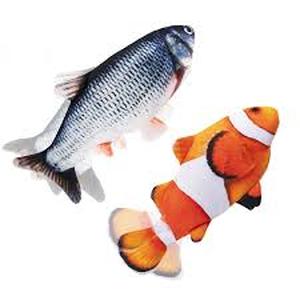 lot 8170 image: Electric Floppy Fish Cat Toy - Clownfish Design