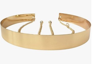 lot 5337 image: Live It Style It Womens Metal Waistband Chain Gold 3.5cm