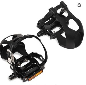 lot 11537 image: Bicycle Pedal Set with Toe Clips and Straps