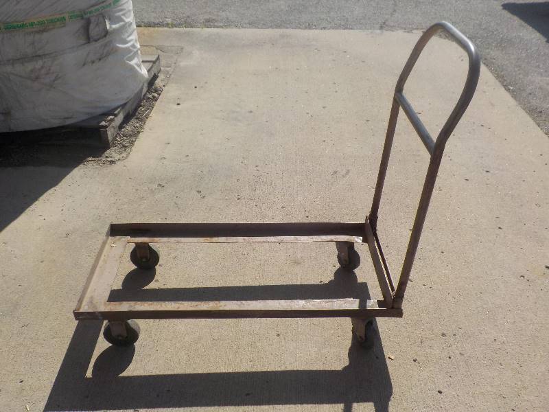 lot 4718 image: rolling metal dolly used for folding chairs