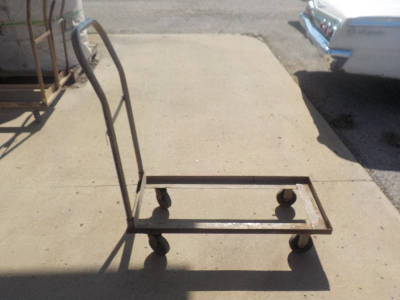 lot 4720 image: rolling metal dolly used for folding chairs