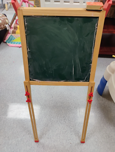 lot 945 image: Double-Sided Childrens Easel with Chalkboard and Whiteboard