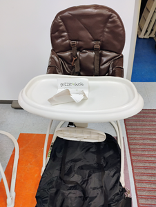 lot 920 image: GuzzieGuss High Chair with Brown Seat Cushion and Safety Straps