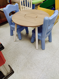 lot 932 image: Little Tikes Childrens Table 17 x 24 in and Chair Set with Storage Net