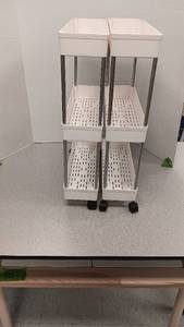 lot 1206 image: 5x16x24 2 Rolling Carts w 2 Missing Wheels