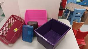 lot 1218 image: 4 Different Types Plastic Tubs