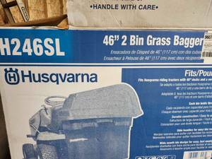 lot 10968 image: Husqvarna H246SL 46-inch 2 Bin Grass Bagger