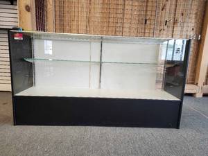 lot 10981 image: Commercial Glass Display Case with Storage Cabinet Base