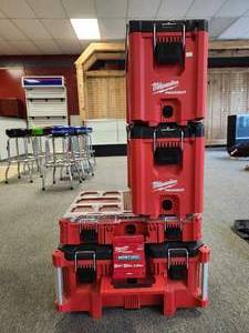 lot 19828 image: (3) Milwaukee PACKOUT Modular Storage System 48-22-8430