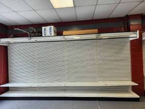 lot 19857 image: Commercial Retail Display Shelving Unit with Slatwall Backing