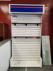 lot 19858 image: Commercial Retail Display Unit with Slatwall and LED Header