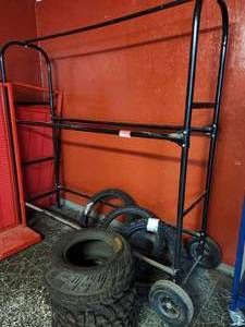 lot 19862 image: Ambush ATV Tires with Metal Storage Rack