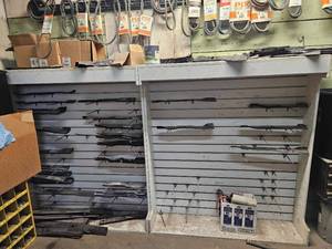 lot 21853 image: Commercial Lawn Mower Blade Display - Retail $1,200