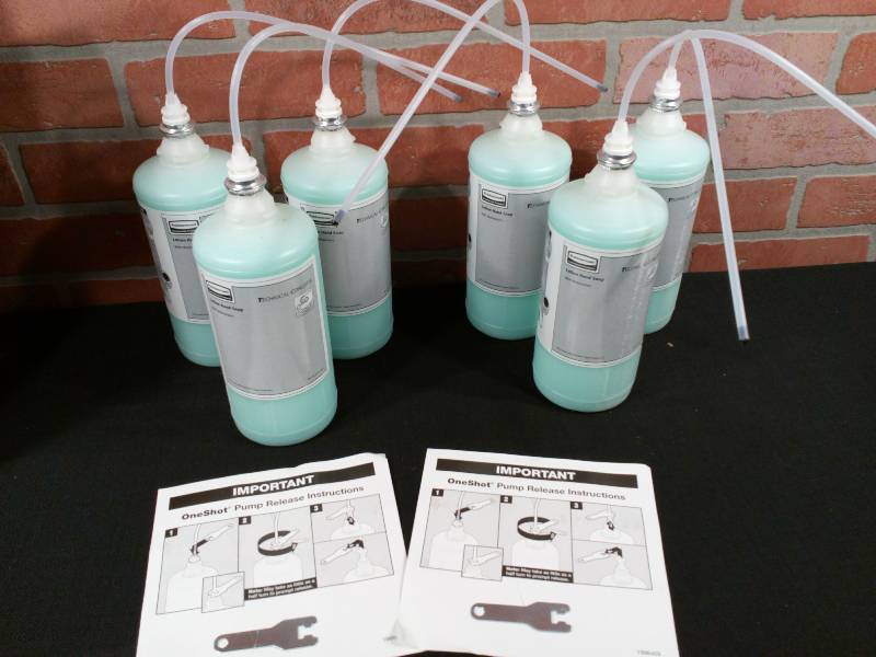 lot 33 image: One Shot Liquid Lotion Hand Soap Refill Bottles