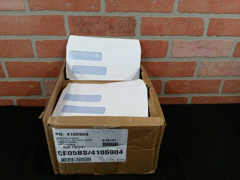 lot 47 image: CE05BS Double Window Check Envelopes Self-Sealing