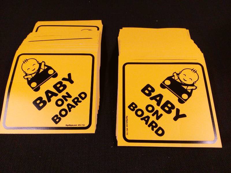 lot 122 image: Baby on Board Yellow Stickers SI-1702