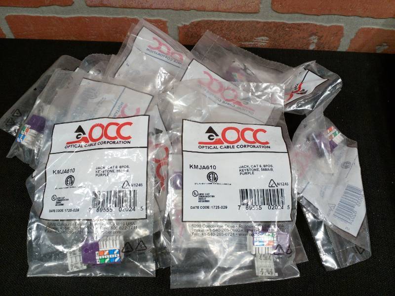 lot 174 image: Opticale Cable Corp KMJA610 Jack Cat 6 8POS Keystone 568AB