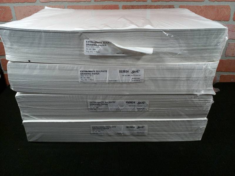 lot 261 image: Extra White Sulphite Drawing Paper