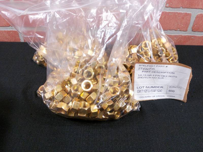 lot 283 image: Stedfast Hex Nuts 2TV32735 12-13 Grade 5 Finish Yellow Zinc No SLR