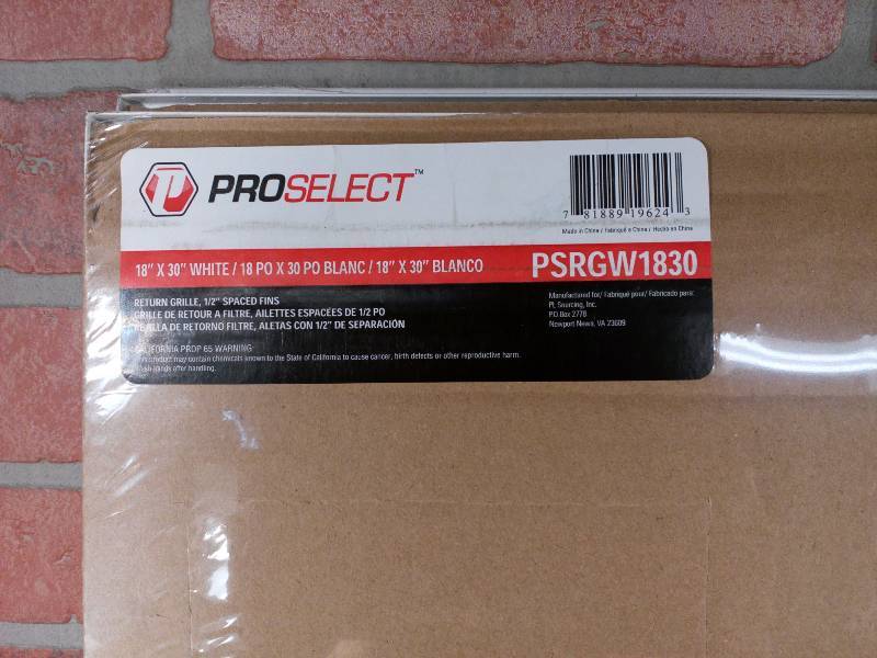 lot 287 image: Pro Select PSRGW1830 White Return Air Grille
