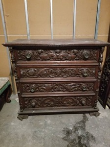 lot 12251 image: Antique French Oak Chest of Drawers