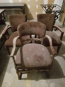 lot 12257 image: Lot of Antique Chairs Upholstered