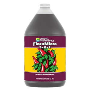 lot 12395 image: General Hydroponics FloraMicro 5-0-1 Advanced Nutrient System 1 gal.
