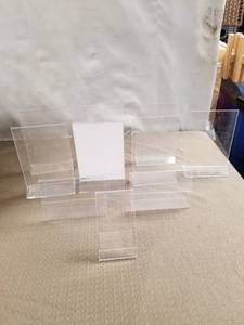lot 12539 image: Lot of Clear Acrylic Sign Holder Double Sided Table Menu Picture Frames