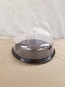 lot 12587 image: Clear Plastic Cake Dome with Black Base