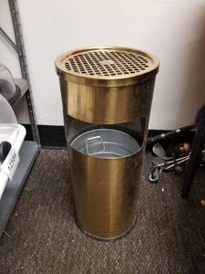 lot 12589 image: Brass Standing Ashtray with Grid Top